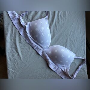 PINK Victoria's Secret White Polka Dot Bra